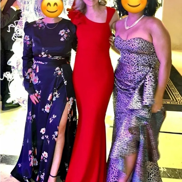 NWOT Lucette Red Sleeveless Ruffled Mermaid Maxi Dress - Picture 4 of 8